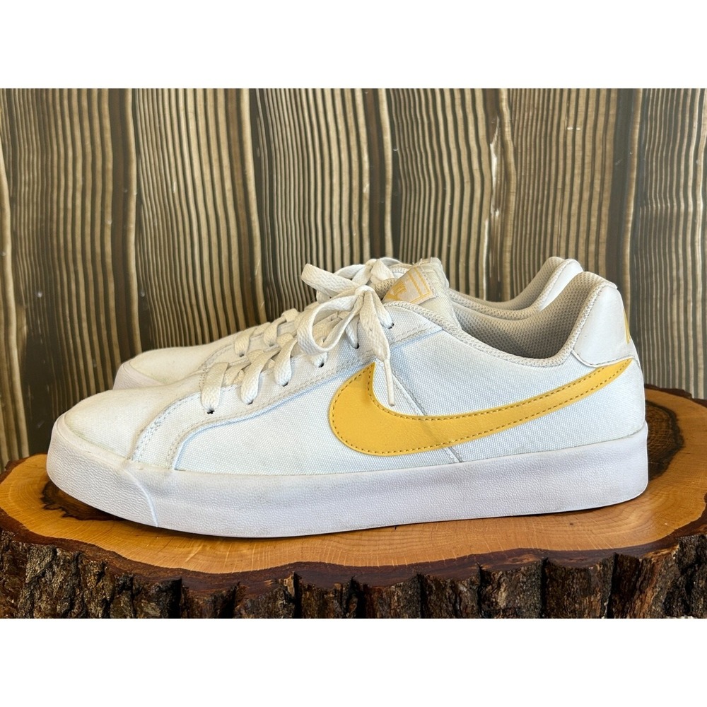 Nike Court Royale AC Canvas Sneakers White Topaz Gold Butter Yellow 2020 Size 11